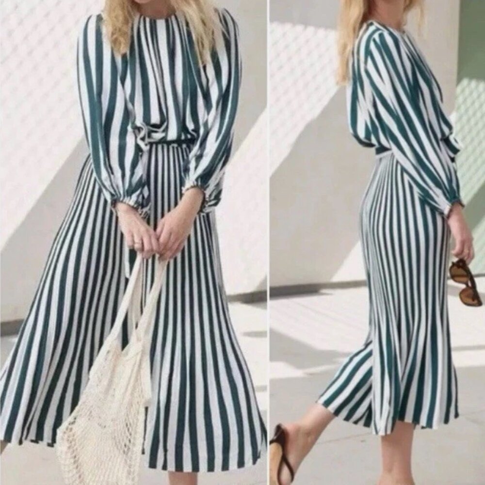 NWOT - AYR The Who's She - Regatta Striped Belted Dress